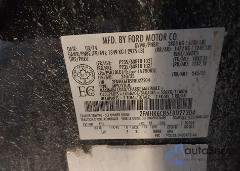 2014 Ford Flex Sel from USA, damaged, VIN 2FMHK6C85EBD27304